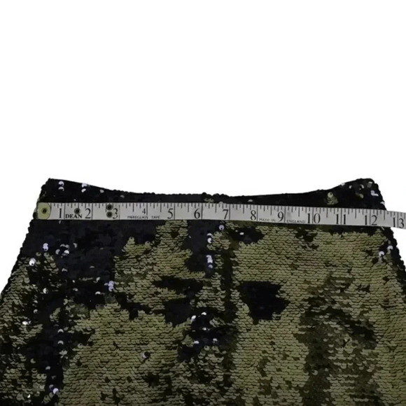 NWT H&M Metallic Gold Black Sequin Skirt  Color Changing Size 4 - Picture 11 of 13